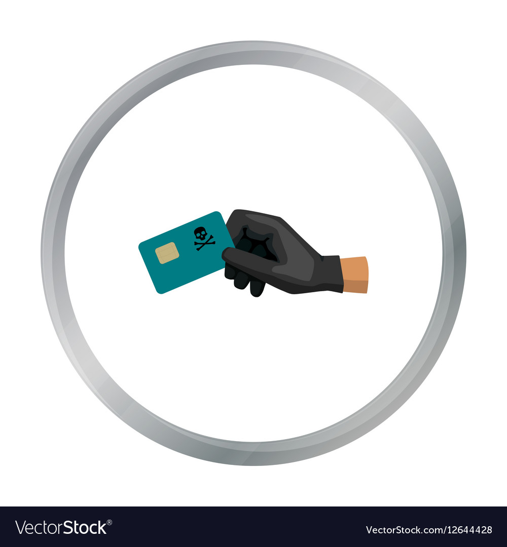 Credit card fraud icon in cartoon style isolated