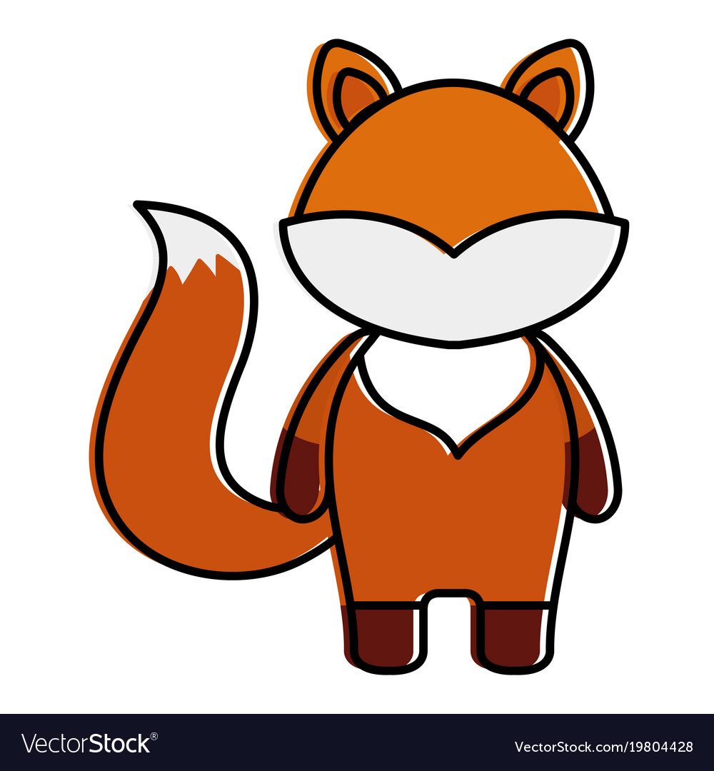 Cute and tender fox character Royalty Free Vector Image