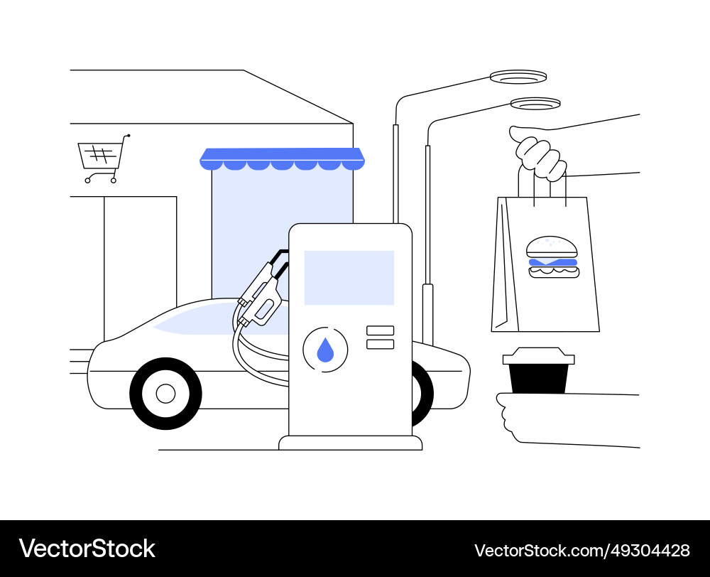 Gas station shop abstract concept Royalty Free Vector Image