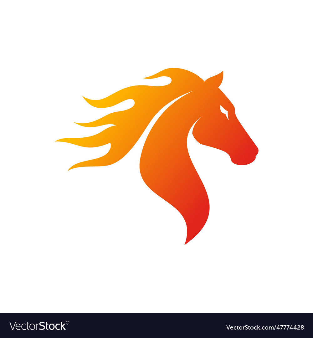 Horse flat style logo Royalty Free Vector Image