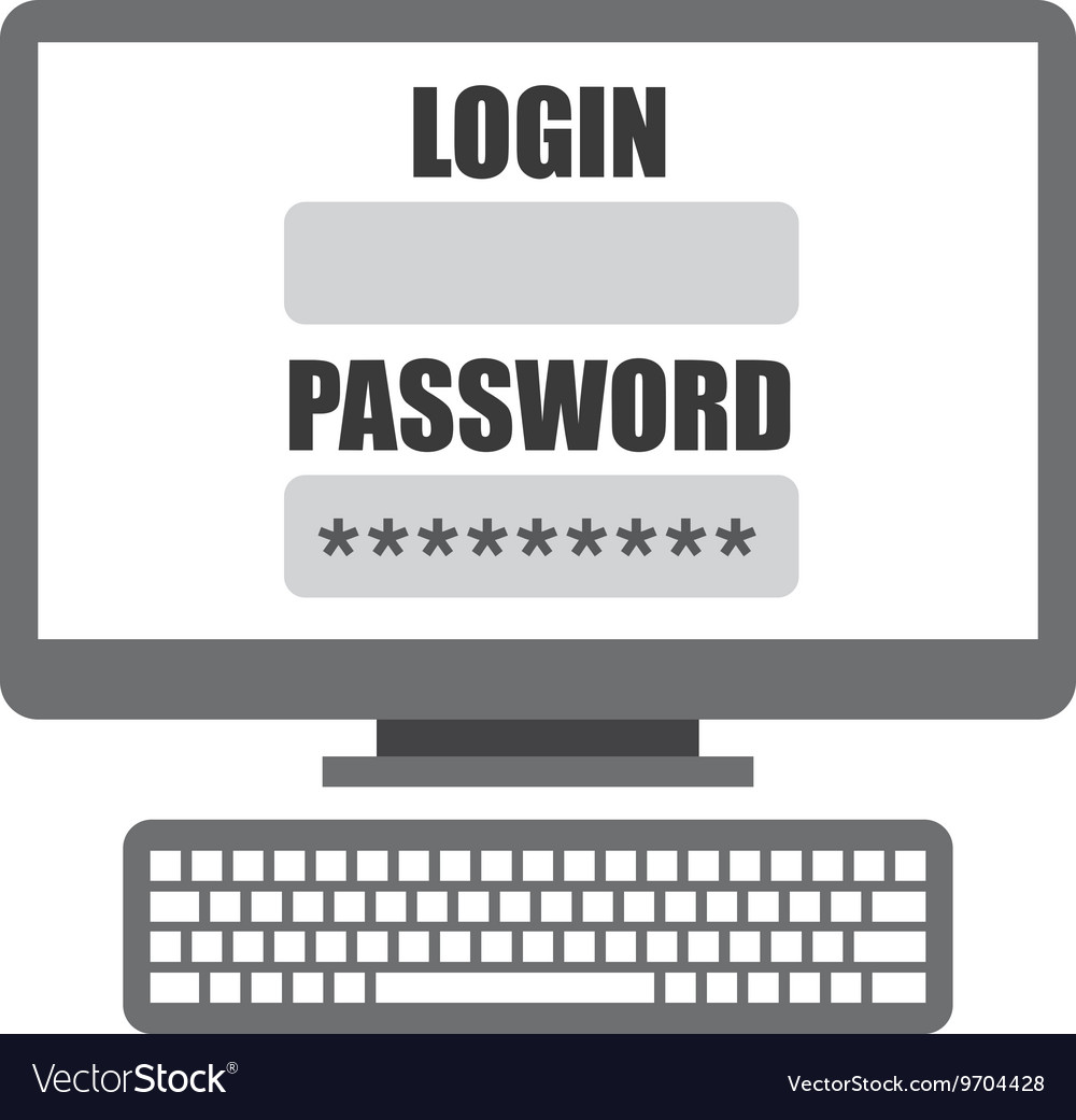 Login template in computer isolated icon design