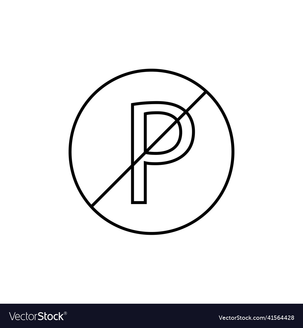 No parking sign icon thin linear