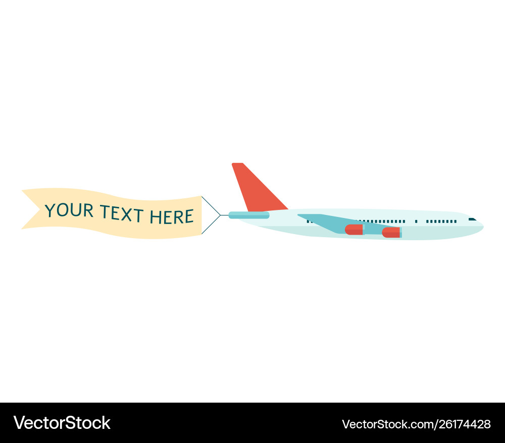 Pane With Advertising Banner For Text Flat Vector Image