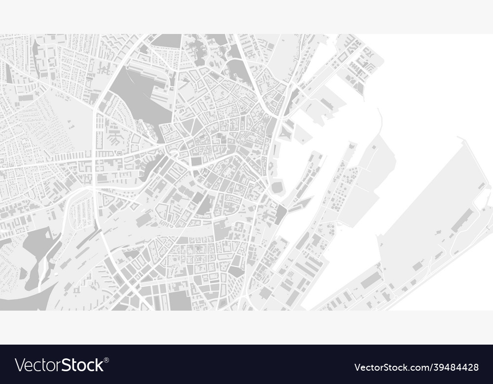 White And Light Grey Aarhus City Area Background Vector Image