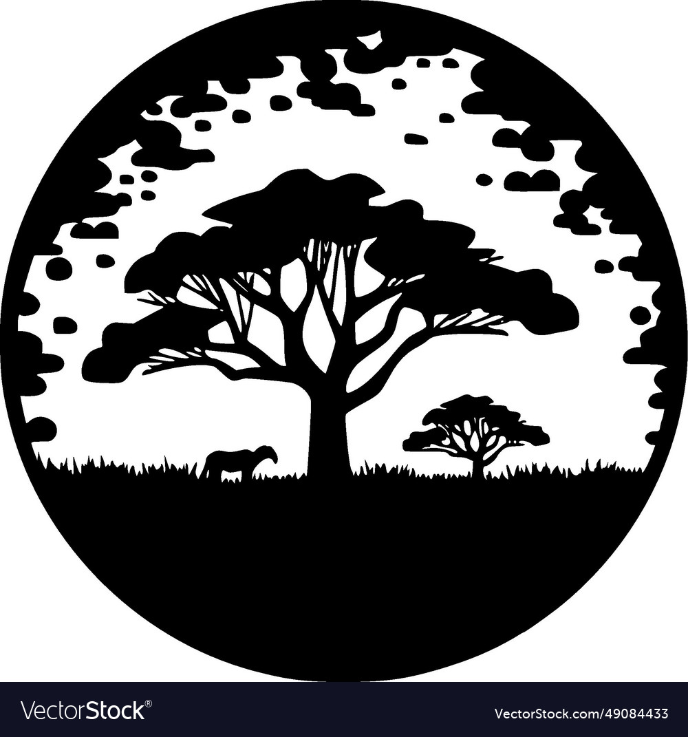 Africa - black and white isolated icon