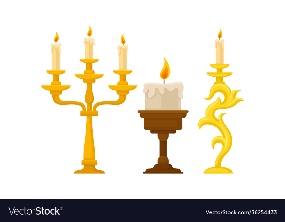 Candelabrum or candle holder with burning