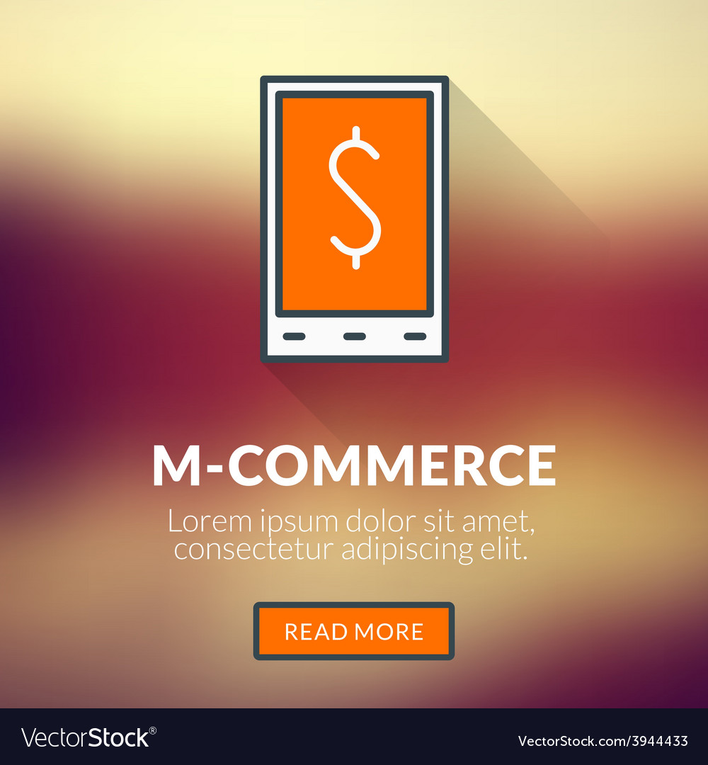 Flat design concept for m-commerce with blu