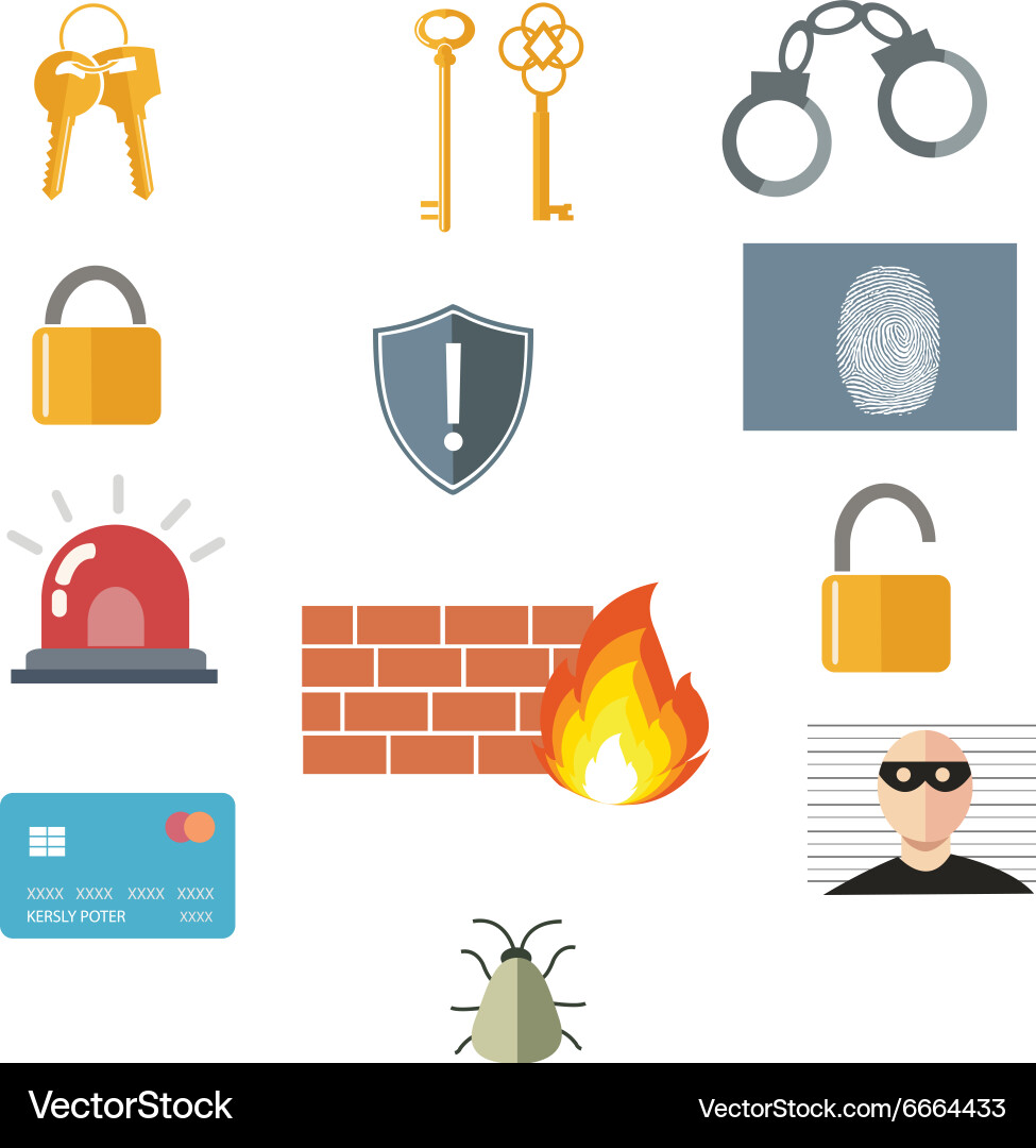 Flat set Royalty Free Vector Image - VectorStock
