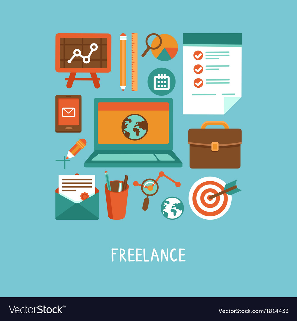 Freelance work concept Royalty Free Vector Image