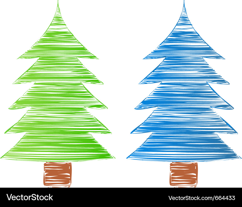 Hand drawn trees Royalty Free Vector Image - VectorStock