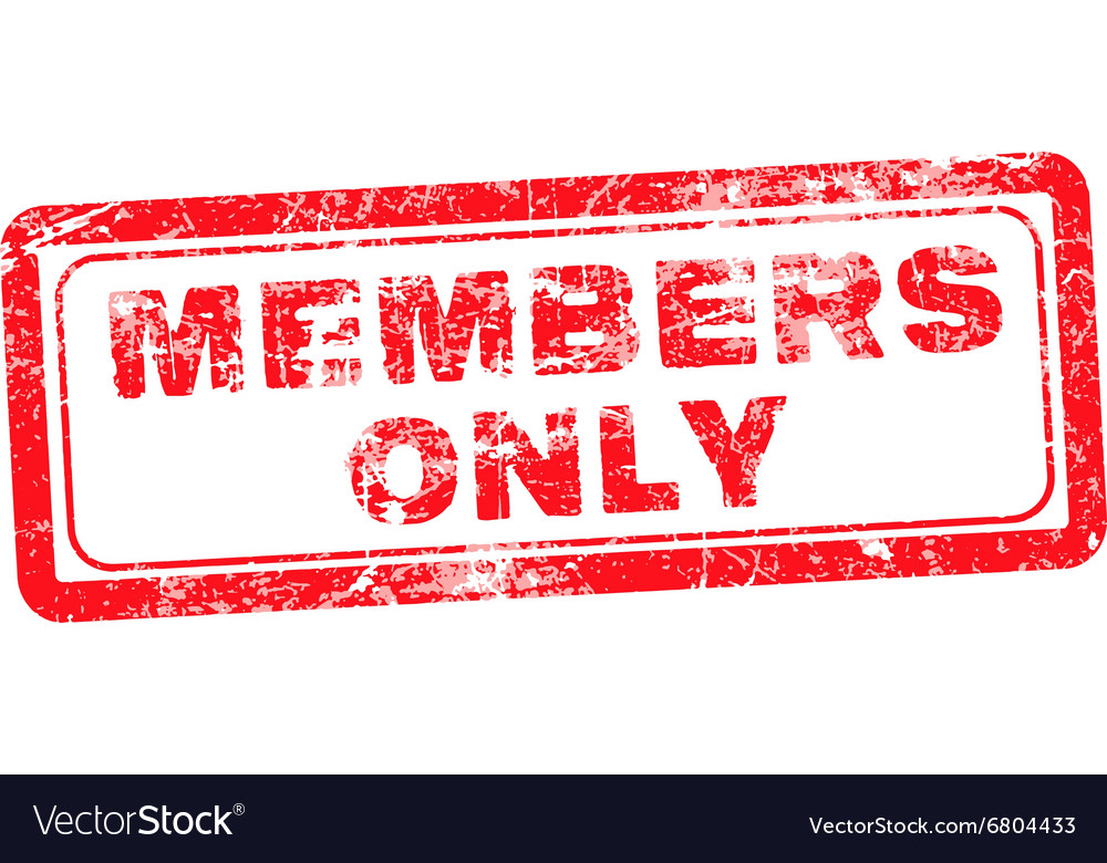 Members only red grunge rubber stamp