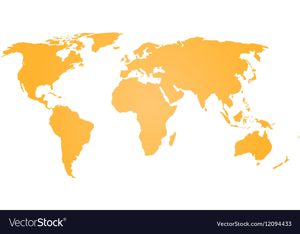 flat map of the world vector Orange Silhouette Of World Map Simple Flat Vector Image flat map of the world vector