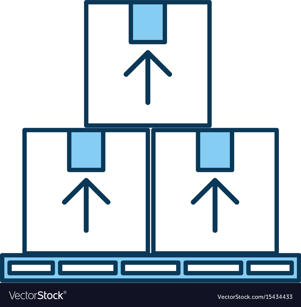 Pile boxes in stowages carton delivery icon