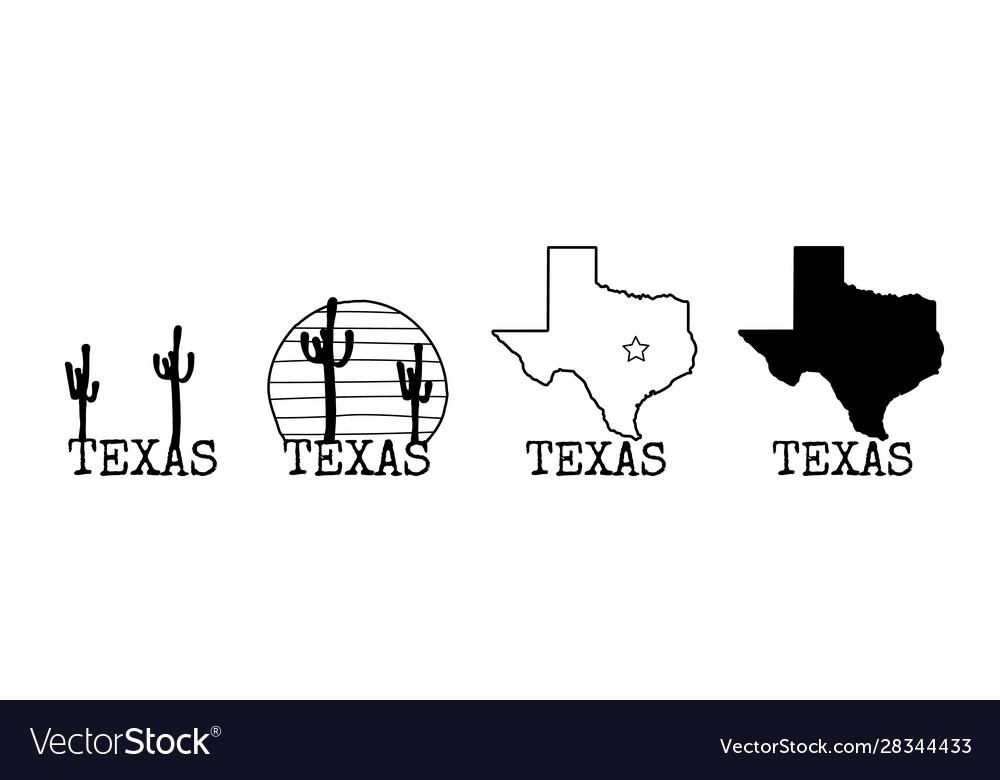 Texas icon set map shape icons and symbols Vector Image