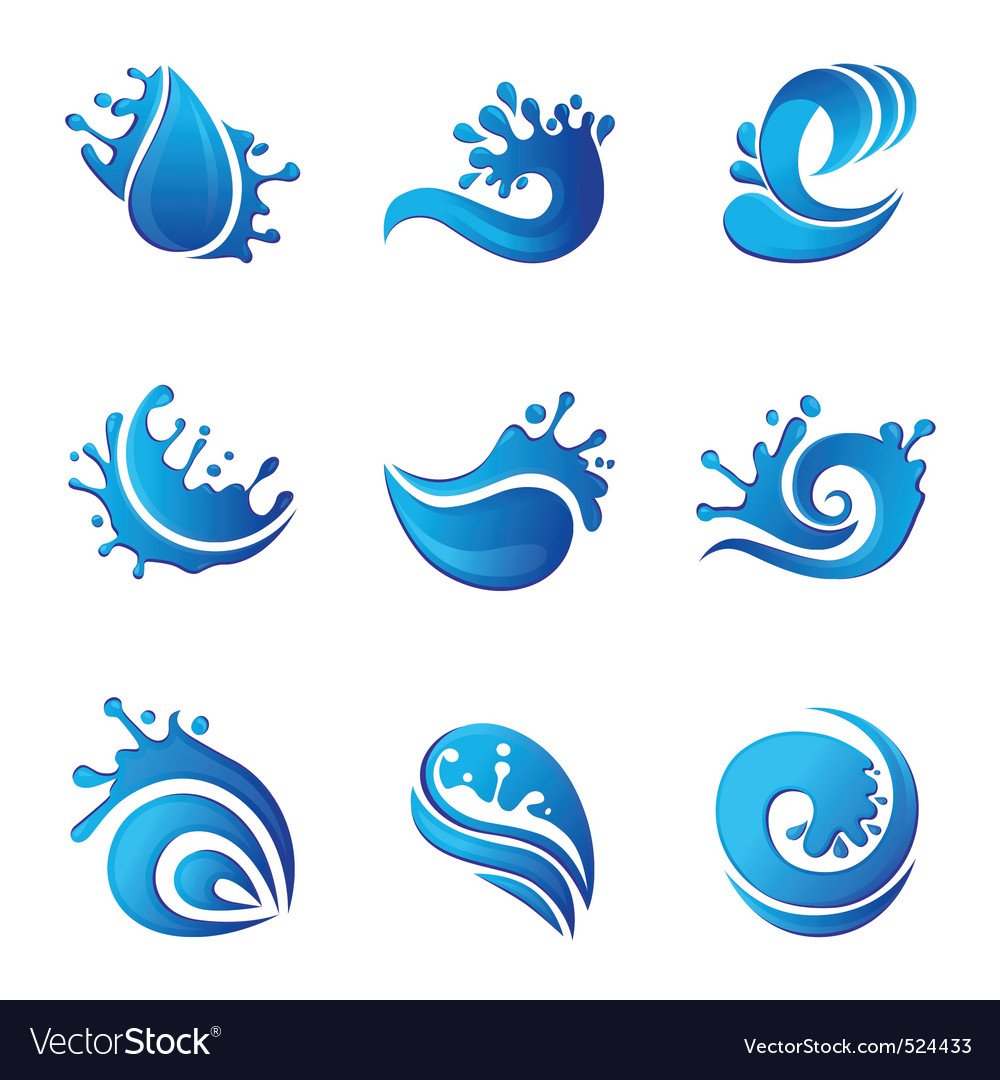 Water symbol Royalty Free Vector Image VectorStock