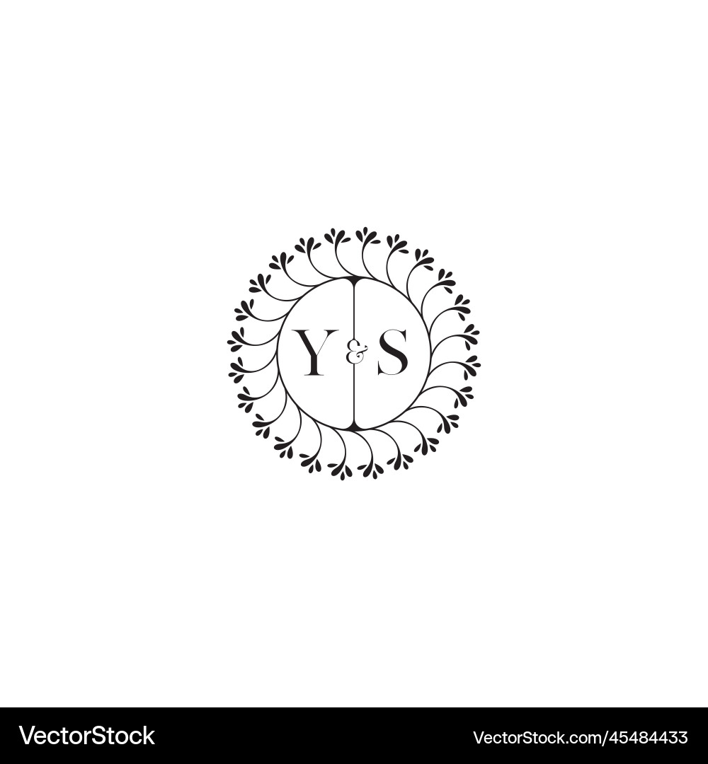Ys simple wedding initial concept with high Vector Image