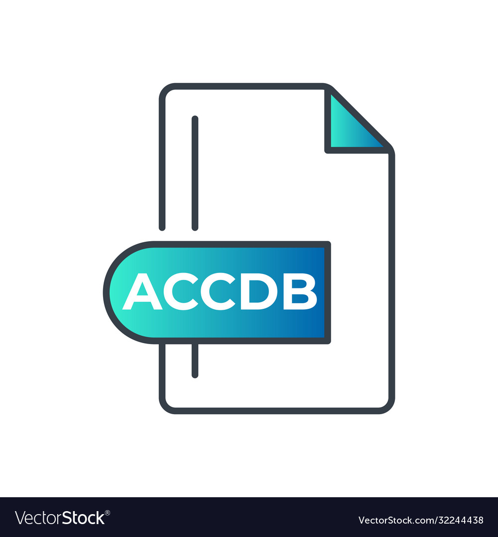 Accdb file format icon extension gradient