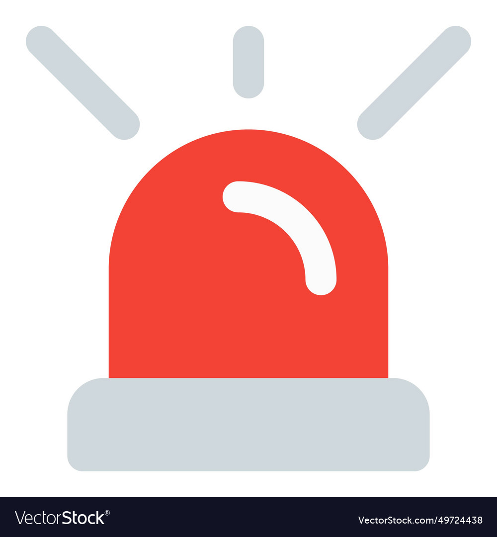 Blaring siren paired with flashing light Vector Image