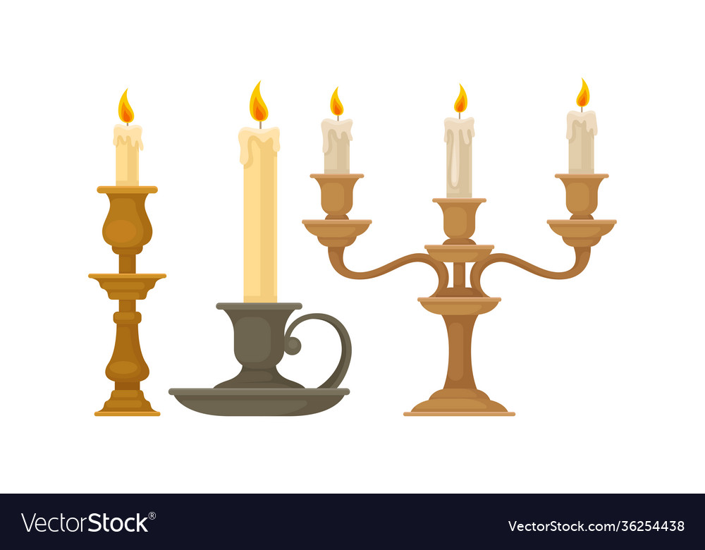 Candelabrum or candle holder with burning