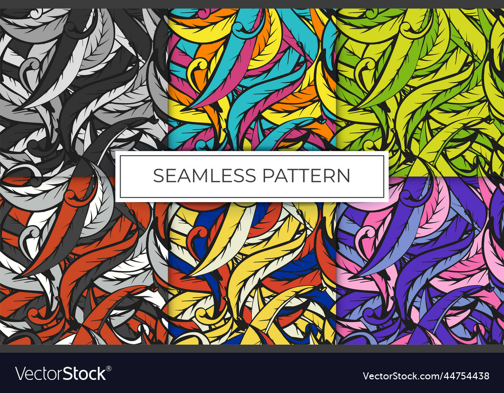 Collection of seamless patterns of floral patterns vector image Collection of seamless patterns of floral patterns
