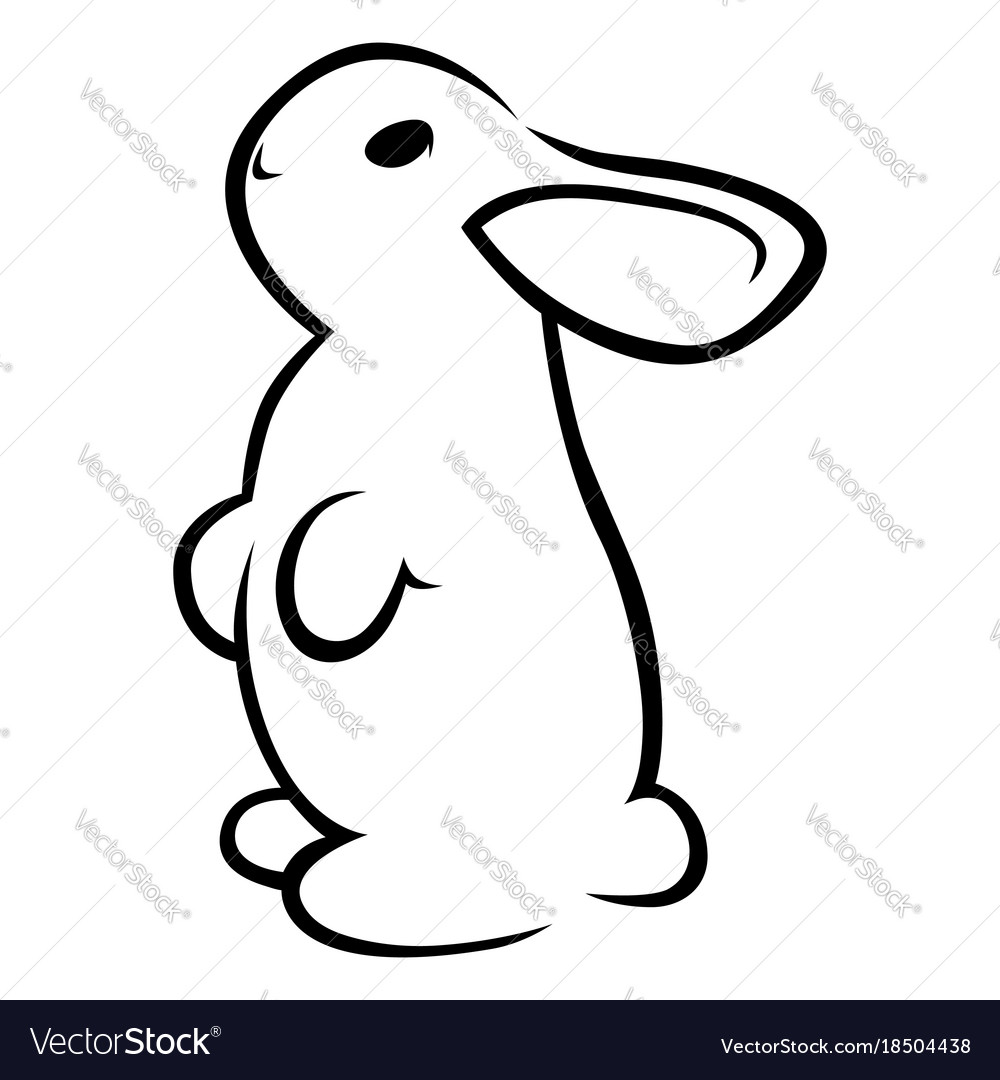 Cute standing bunny on white Royalty Free Vector Image