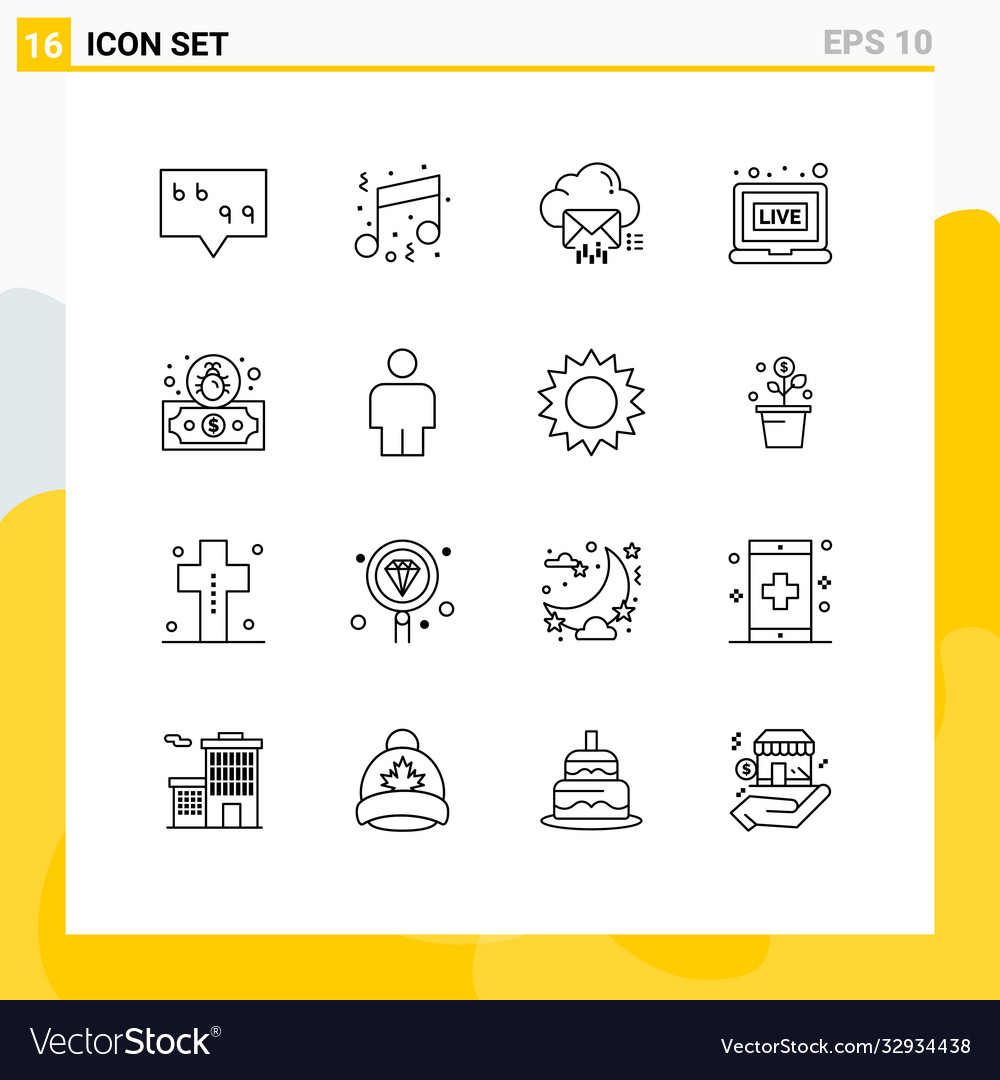 Outline pack 16 universal symbols payment