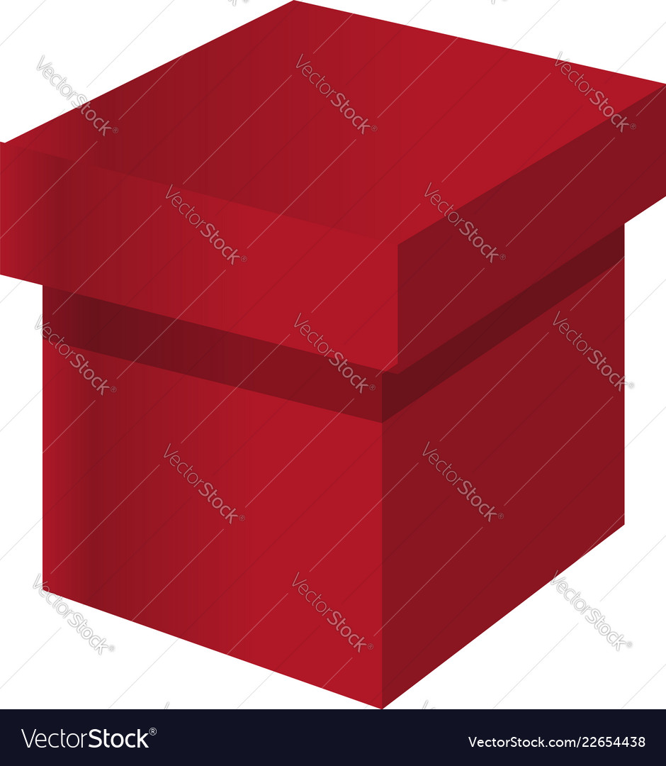 Red Box Icon Cartoon Style Royalty Free Vector Image