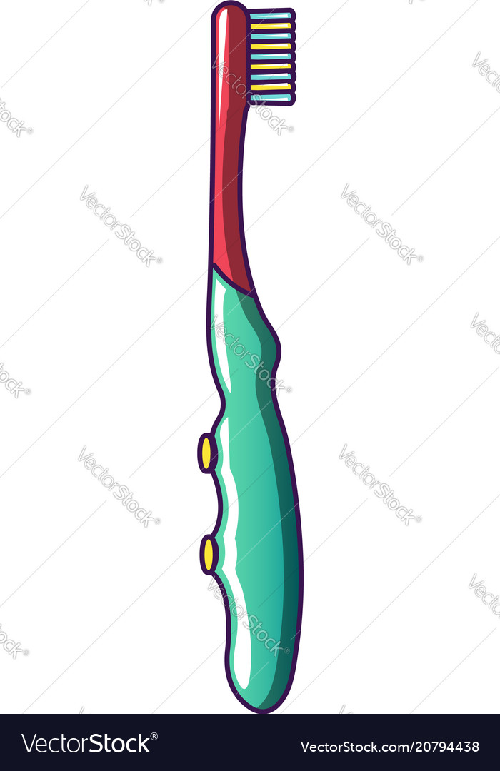 Red mint toothbrush icon cartoon style