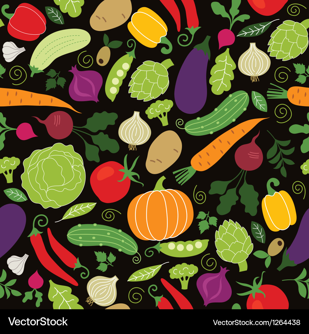 Seamless pattern with vegetables Royalty Free Vector Image