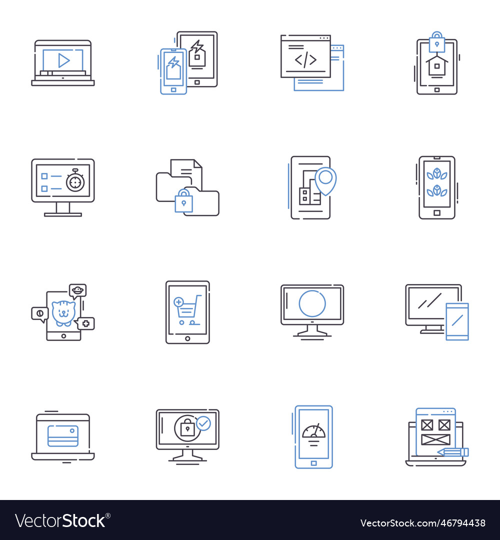 Smart line icons collection intelligent advanced Vector Image