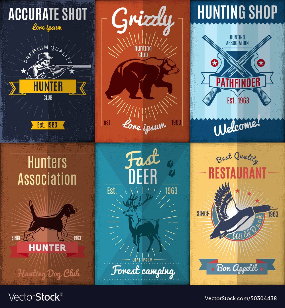 Vintage hunting posters collection