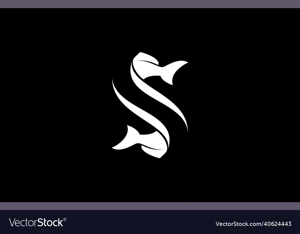 Abstract fish initial s logo Royalty Free Vector Image