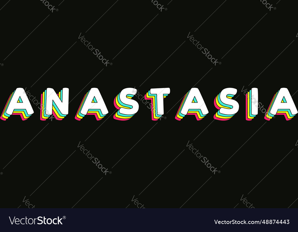 Anastasia - retro rainbow typography faded style