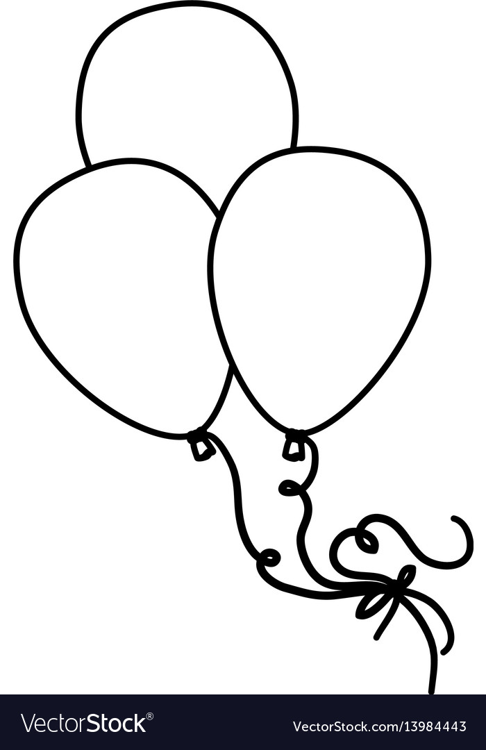 Balloons air party isolated icon Royalty Free Vector Image