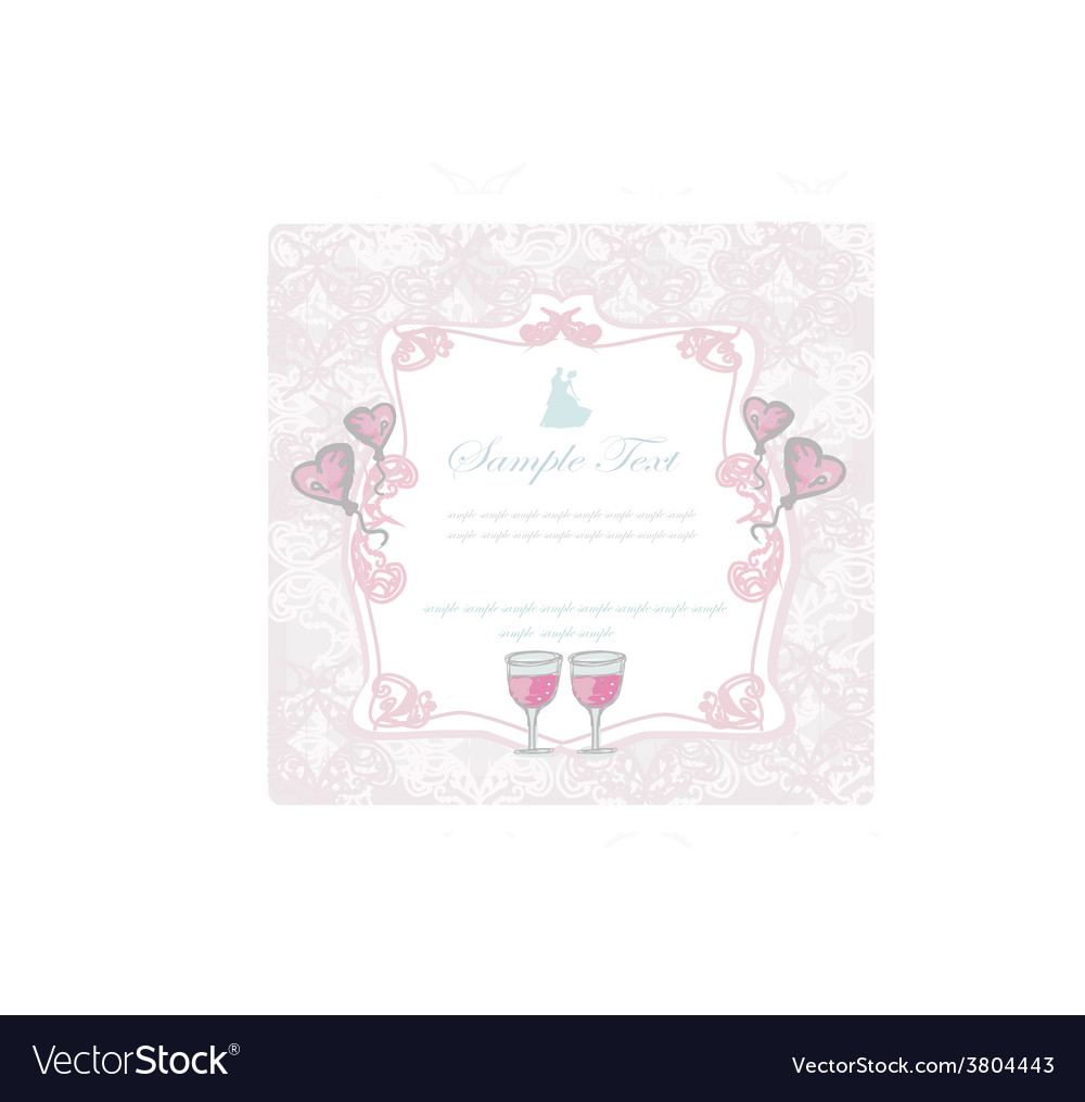 Ballroom dancers silhouettes - invitation card