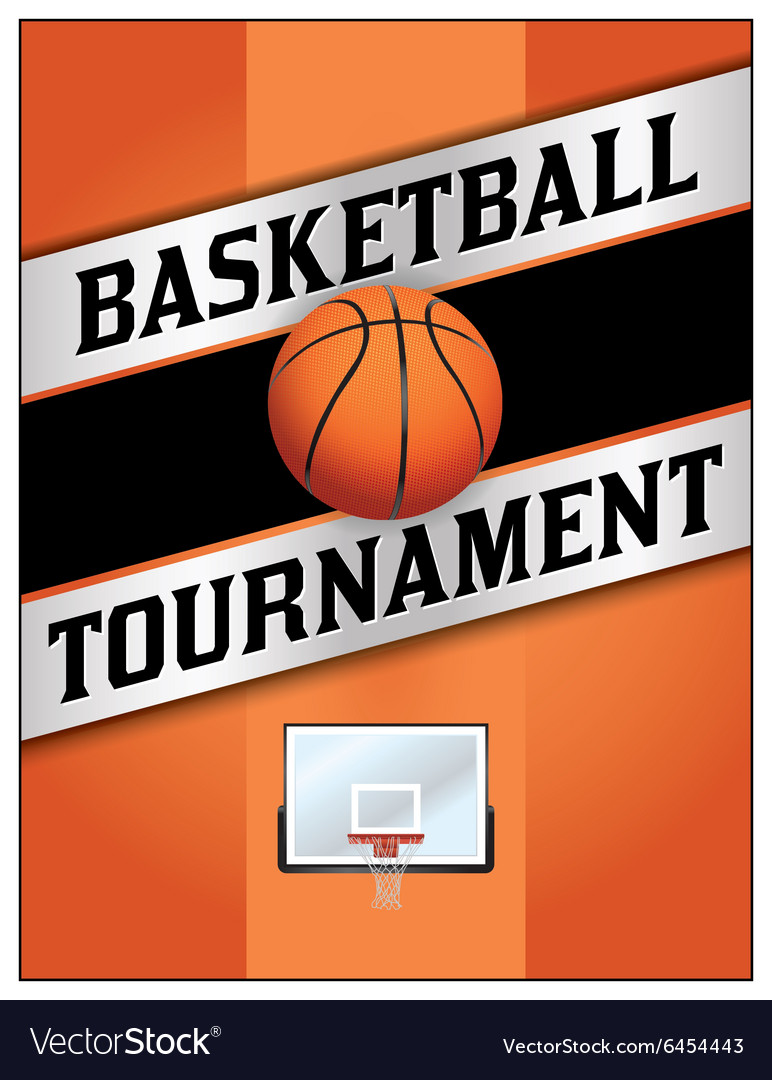 Basketball tournament flyer poster Royalty Free Vector Image