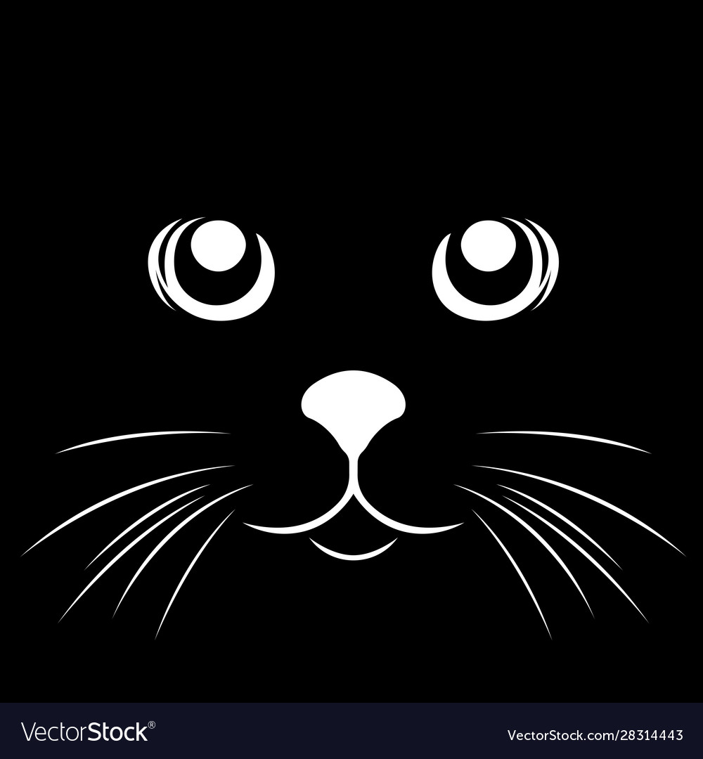 Black stencil abstract cat Royalty Free Vector Image