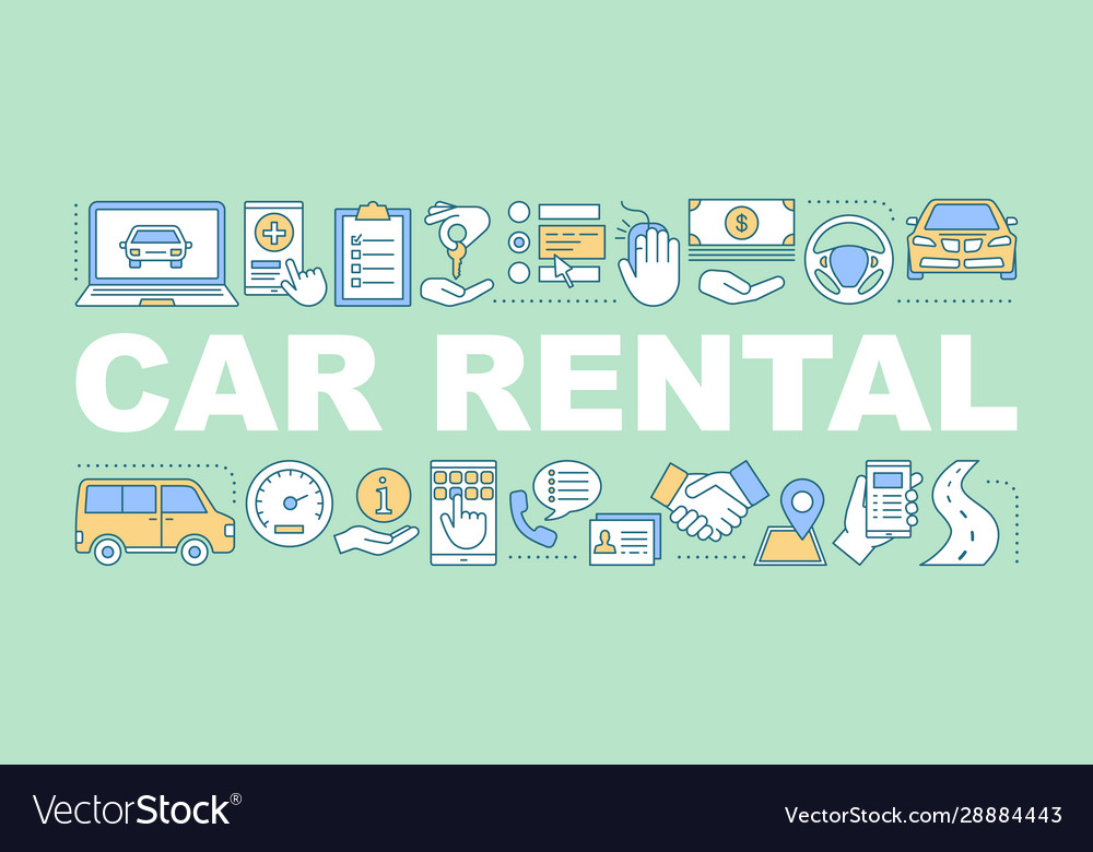 Car rental word concepts banner