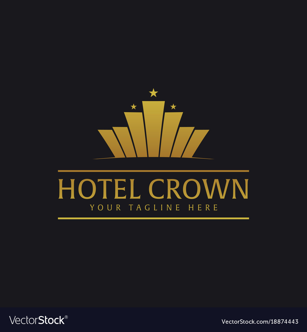 Crown hotel logo and emblem Royalty Free Vector Image