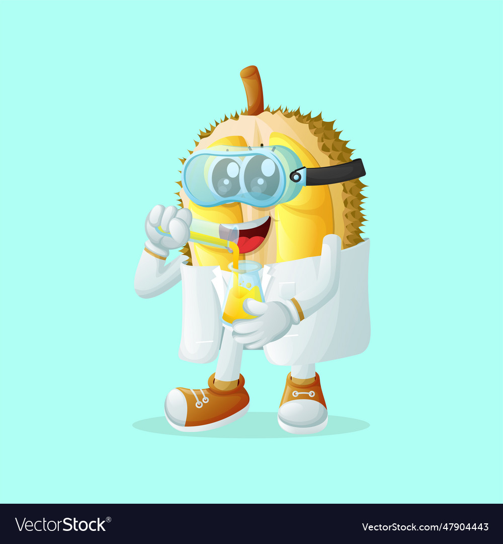 Cute durian character as scientists Royalty Free Vector