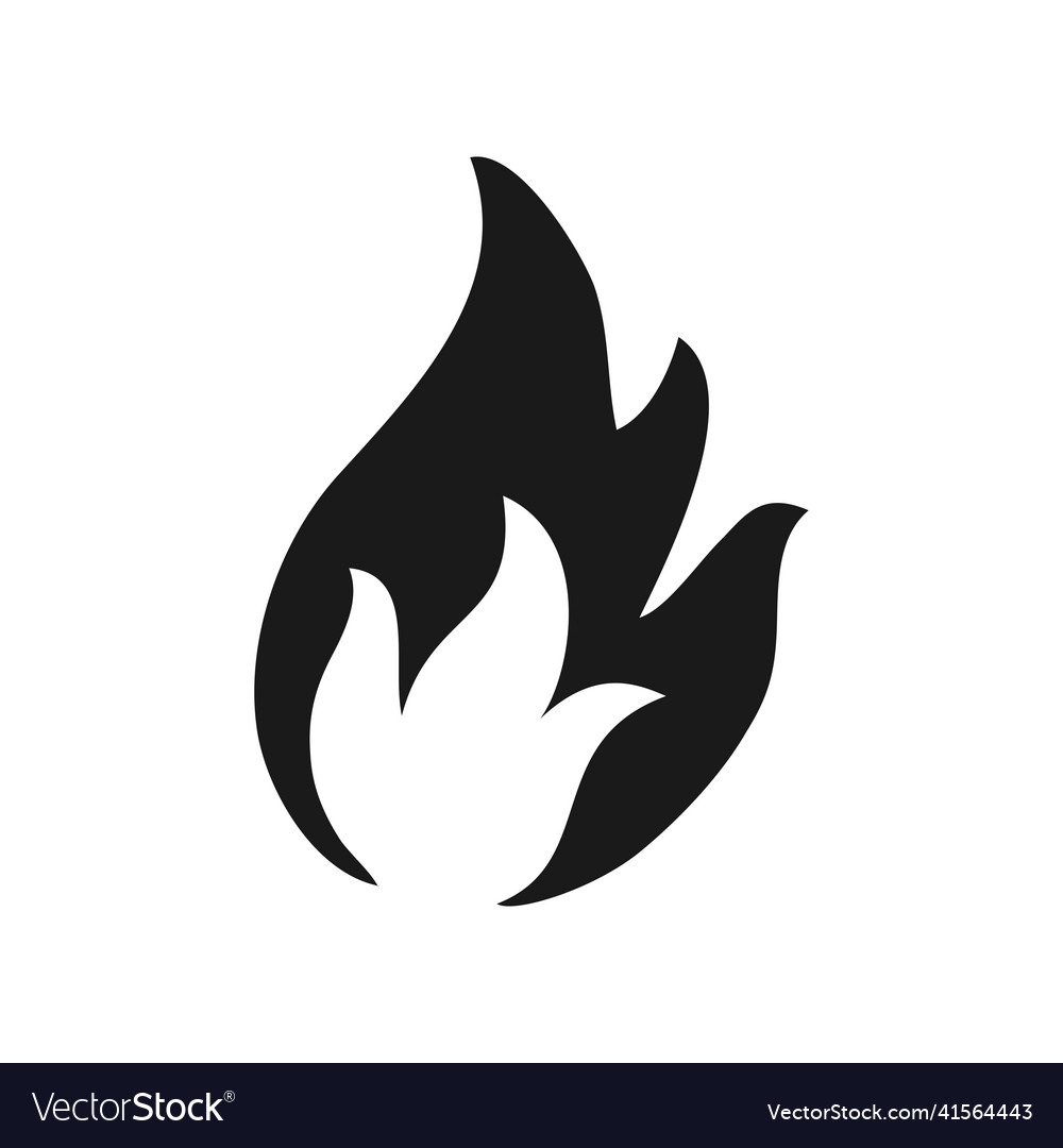 Fire flame icon symbol isolated on white Vector Image