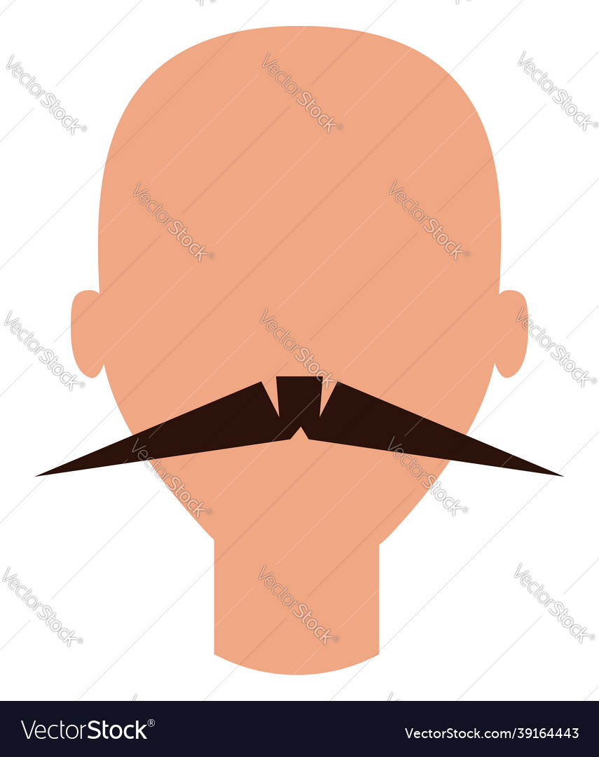 Man with sharp mustaches on a white background