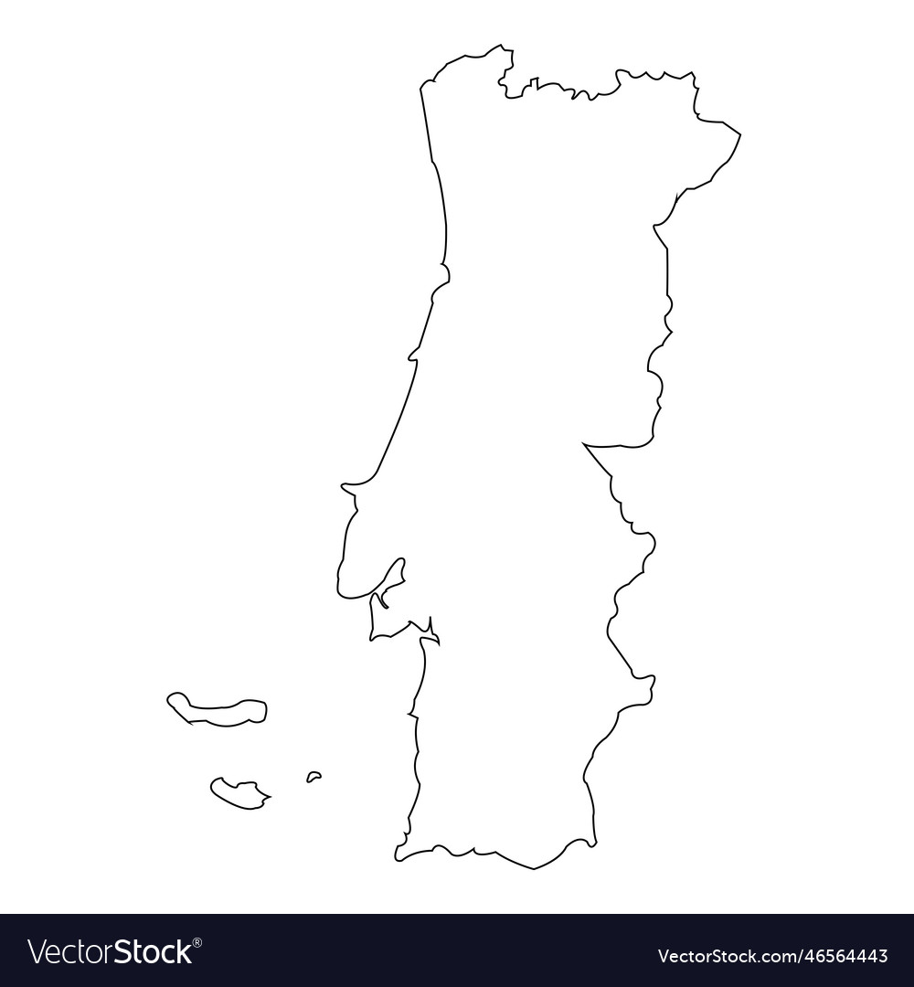 Map of portugal Royalty Free Vector Image - VectorStock