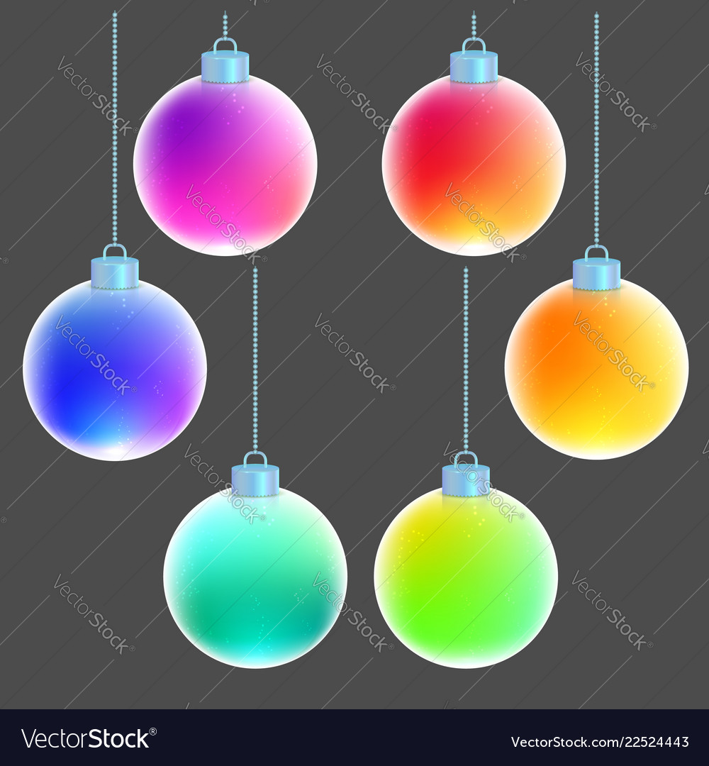 rainbow christmas balls