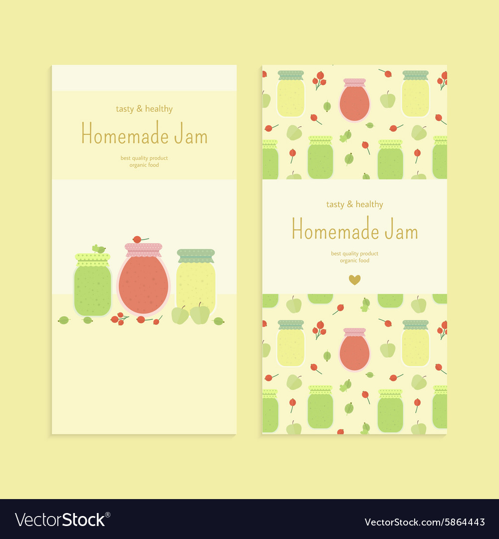 Set of flyer templates with fruit jam