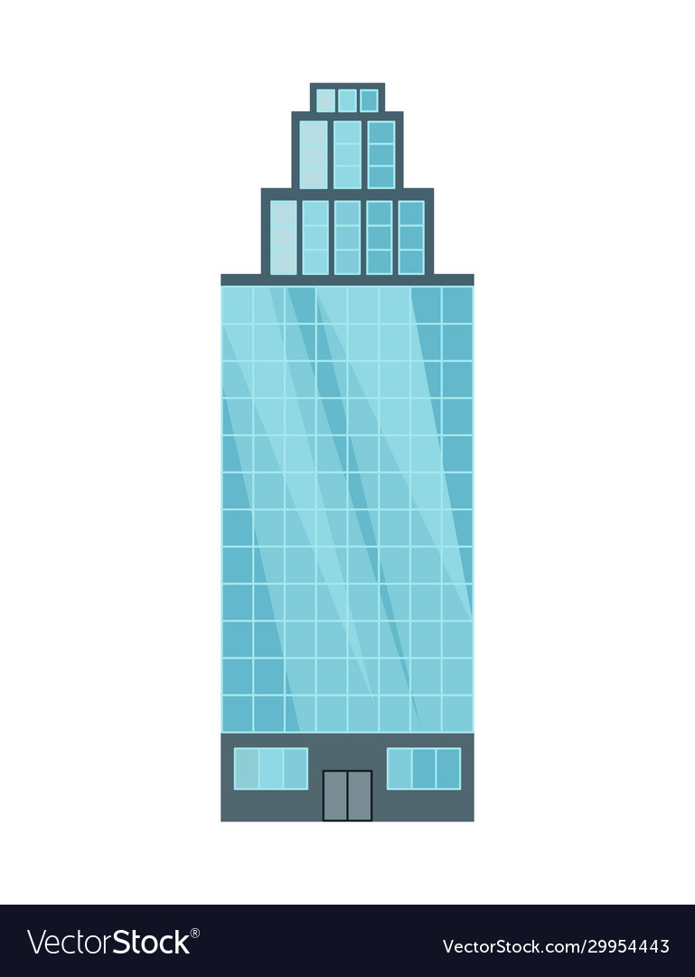 Skyscraper building modern building flat office Vector Image