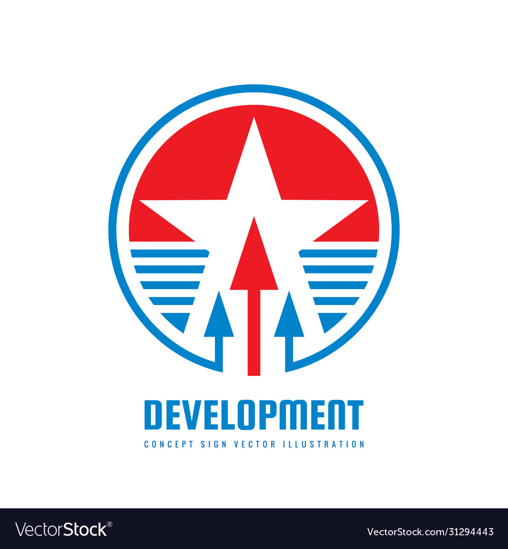 Star and arrows - business logo template vector image Star and arrows - business logo template