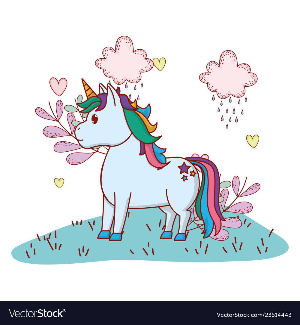 Unicorn with leaves Royalty Free Vector Image - VectorStock