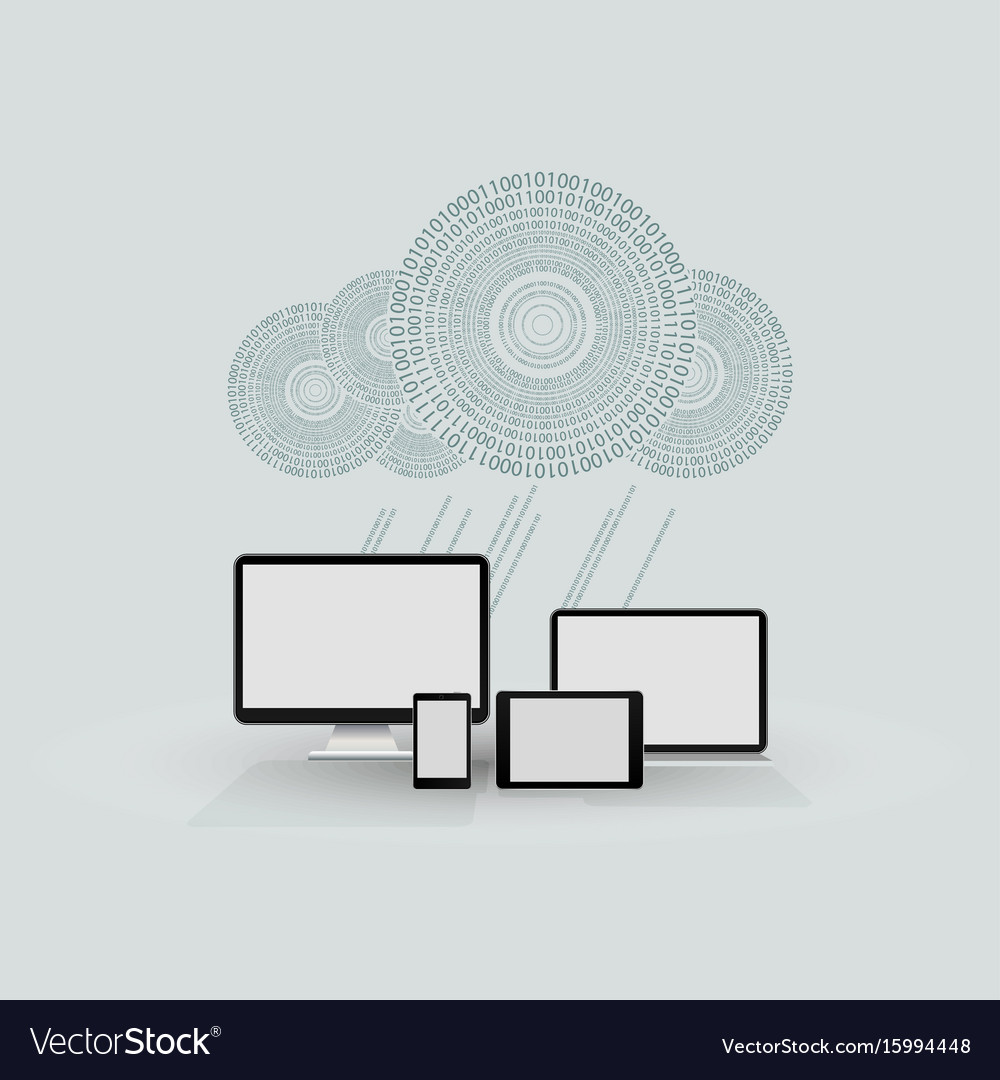 A cloud of numbers with computers