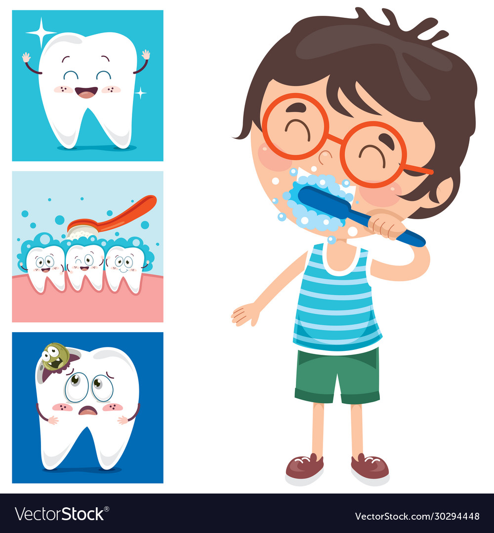 Brushing teeth concept Royalty Free Vector Image